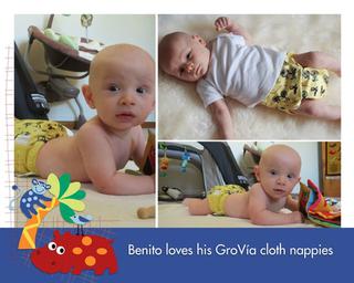 Benito loves his GroVia cloth nappies