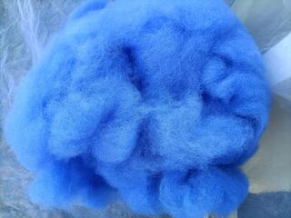 Royal Blue Dyed Carded Alpaca Fibre