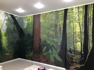 NZ bush mural in Rotorua business foyer