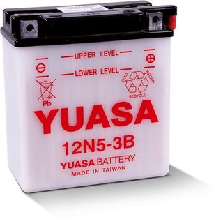 12N5-3B 12v YUASA Motorcycle Battery with Acid Pack