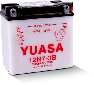 12N7-3B 12v YUASA Motorcycle Battery with Acid Pack