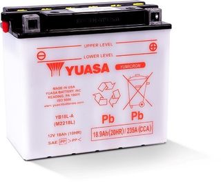YB18L-A 12v YUASA YuMicron Motorcycle Battery with Acid Pack
