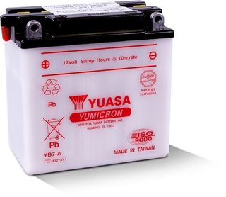 YB7-A 12v YUASA YuMicron Motorcycle Battery with Acid Pack