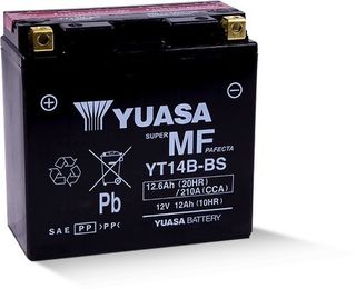 YT14B-BS 12v YUASA Maintenance Free Motorcycle Battery (FILLED + CHARGED)