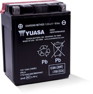 YTX14AH-BS 12v YUASA Motorcycle Battery (FILLED + CHARGED)
