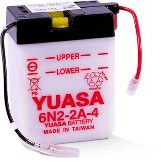 6N2-2A-4 6v YUASA Motorcycle Battery with Acid Pack