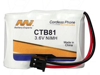 BT-161 Cordless Phone Replacement Battery, 3.6V, NiCd, TBC-CTB81