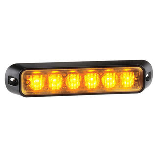 Low Profile High Powered with Multiple Flashes LED Warning Light 6 X 1W LEDS AMBER