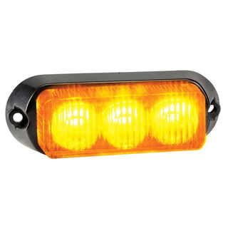 12-24 VOLT HIGH POWERED LED WARNING LIGHT WITH MULTIPLE FLASH PATTERNS AMBER