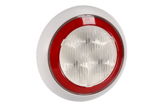 9-33 VOLT MODEL 43 LED REAR STOP LAMP RED-WHITE WITH RED LED TAIL RING