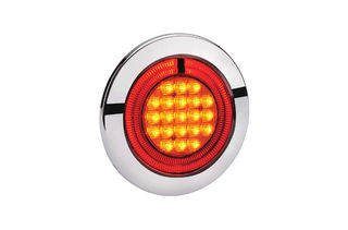 9-33 VOLT MODEL 56 LED REAR DIRECTION INDICATOR LAMP -AMBER WITH RED LED TAIL RING
