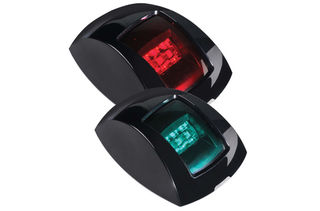 9-33V LED PORT and STARBOARD LAMPS BLACK WITH COLOUR LENSES