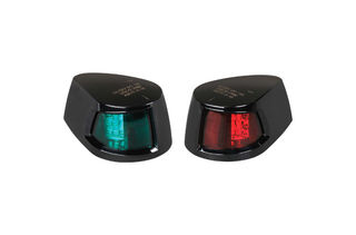 9-33V LED PORT AND STARBOARD LAMPS BLACK HOUSING WITH COLOUR LENSES -PAIR