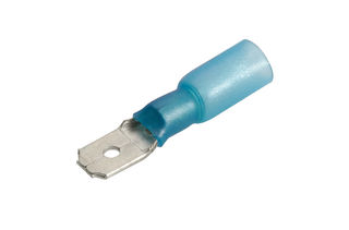 6.3 x 0.8MM ADHESIVE LINED MALE BLADE TERMINAL BLUE