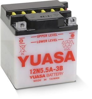 12N5.5A-3B 12v YUASA Motorcycle Battery with Acid Pack