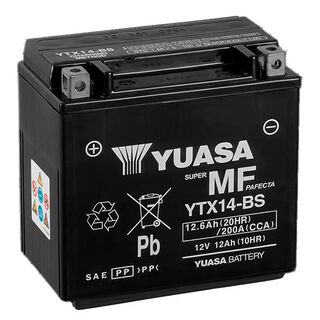 YTX14-BS 12v YUASA Motorcycle Battery (FILLED + CHARGED)