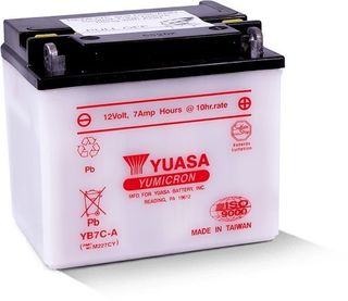 YB7C-A 12v YUASA YuMicron Motorcycle Battery with Acid Pack