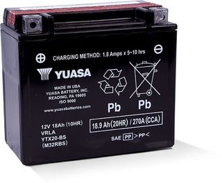 YTX20-BS 12v YUASA Maintenance Free Motorcycle Battery (FILLED + CHARGED)