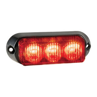 12-24 VOLT HIGH POWERED LED WARNING LIGHT WITH MULTIPLE FLASH PATTERNS RED