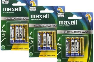AAA  BATTERIES ALKALINE 4pk X3 MAXELL