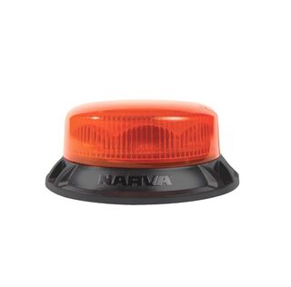 9-33 VOLT LOW PROFILE EUROTECH II LED STROBE/ROTATOR -AMBER, FLANGE BASE