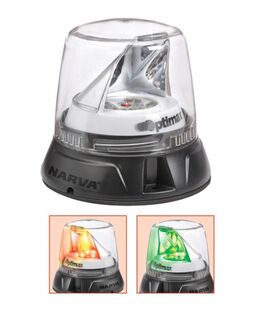 10-33 VOLT OPTIMAX LED ROTATING BEACON DUAL COLOUR -AMBER/GREEN, FLANGE MOUNT