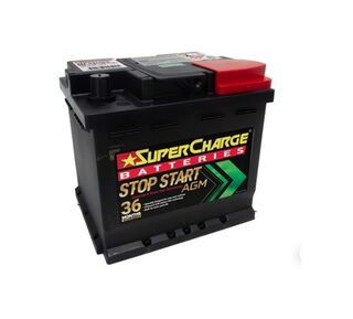 DIN44AGM Supercharge Stop Start MF44HSS AGM Battery - 540 CCA