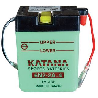 6N4-2A-4 6v KATANA Motorcycle Battery with Acid Pack