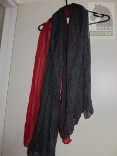 Red and Black silk scarves
