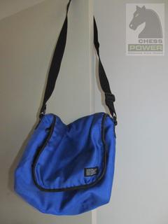 Blue fold-over carry bag