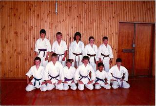 PNSK Juniors at Boy High dojo about 1985