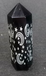 Black Obsidian tower with Stars & Moons