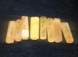 Amber Calcite Points