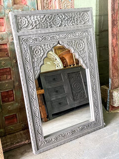 Boho Mirror Rustic Grey