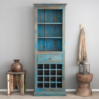 Blue Boho Wine Rack/Bookshelf