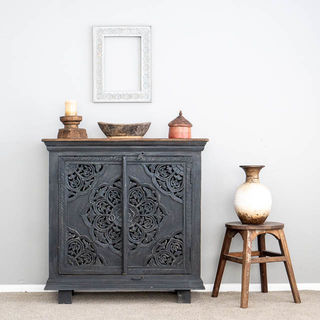 Nandini Sideboard Charcoal Medium Discounted For Top