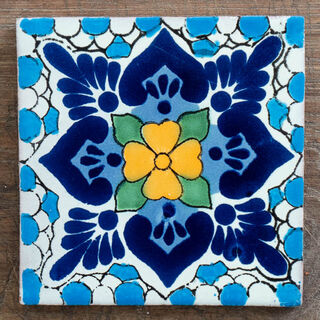 Flores Blue Yellow Tile