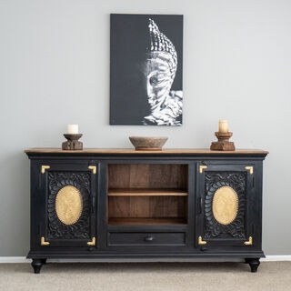 Maia Brass TV Cabinet Black