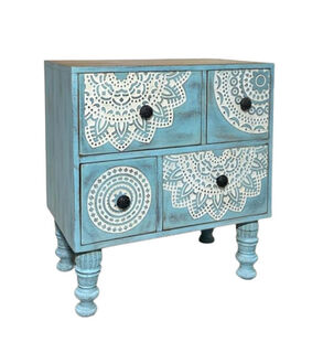 Lilou Side Table Drawers Blue PRE ORDER