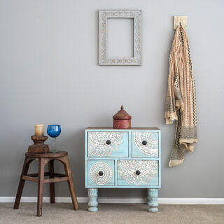 Lilou Side Table Drawers Blue