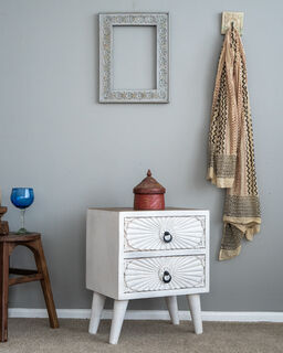 Delfi Side Table Drawers White