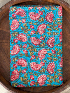 Seaside Tropics Kantha Quilt Blue