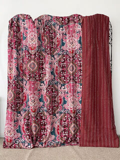 Pink & Red Bohemian Kantha Quilt