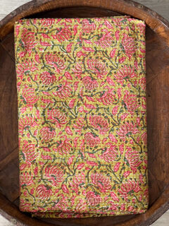 Trippy Kantha Quilt Olive