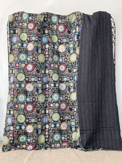 Suzani Kantha Quilt Black