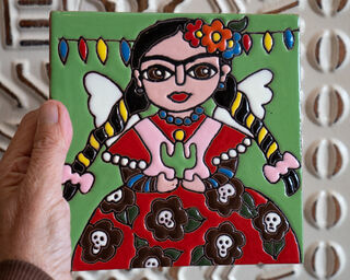 Large Mexican Tile Frida Cactus