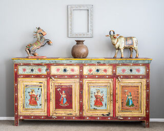 Hand Painted Boho Sideboard Large