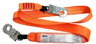 2m shock absorbing lanyard with 2 double action hooks