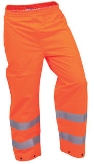 PU Coated Trousers, Hi Vis Rain Pants, Bison Stamina and Heavy Duty Overtrousers - Wet Weather Safety Clothing