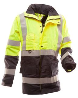Bison Stamina Jacket Day and Night | Hi Vis Wet Weather Jackets - Wet Weather Safety Clothing